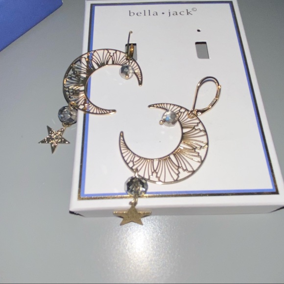 NWT Bella Jack Moon Mandala Star Crystal Drop Earrings - Picture 3 of 4